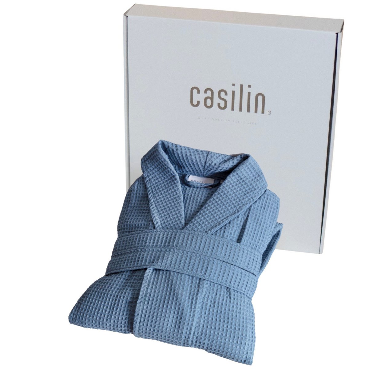 Waffled cotton bathrobe XXL – jeans, gift box