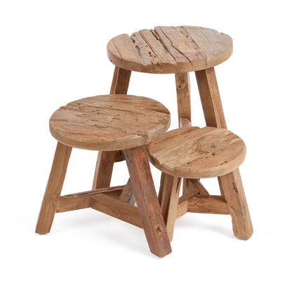 Wood stool, 37 × 33 cm - Natural (M)