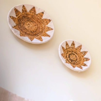 Banana fibre wall basket ADARI Ø 30 cm – star pattern