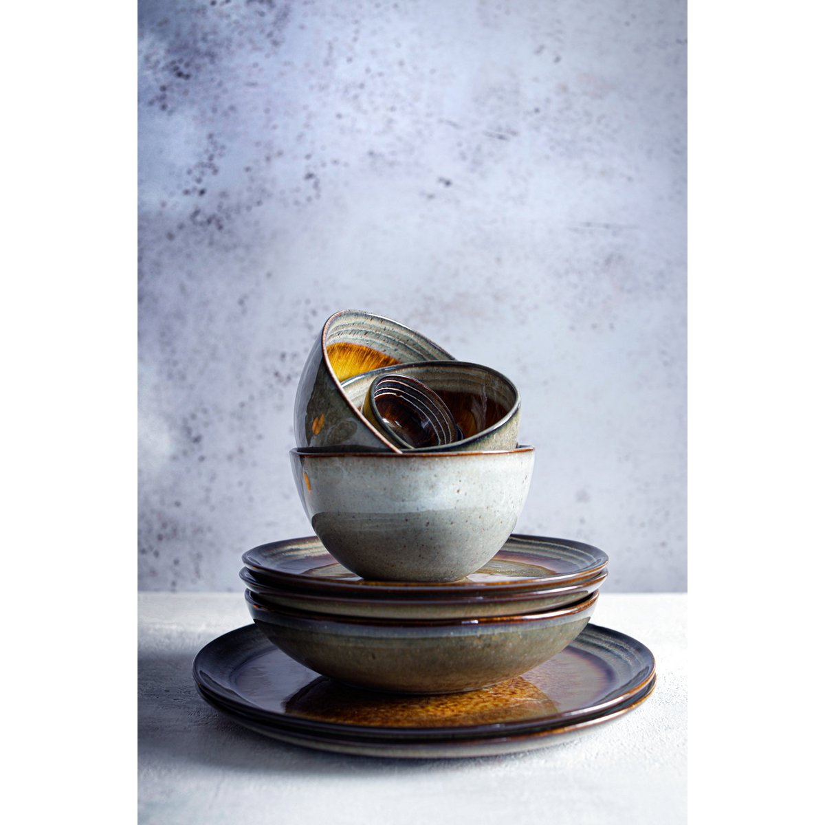 Stoneware cereal bowl, mixed colours – S