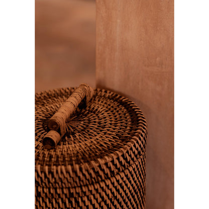 Rattan bin 20 × 37 cm high - natural brown