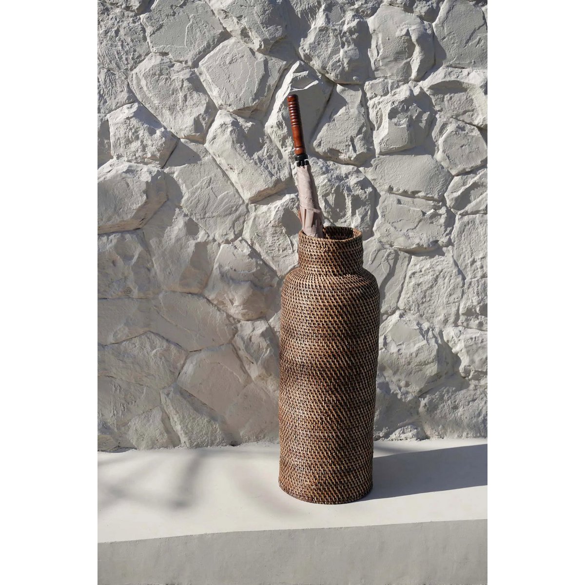 Rattankorbzylinder 24 × 67 cm – naturbraun