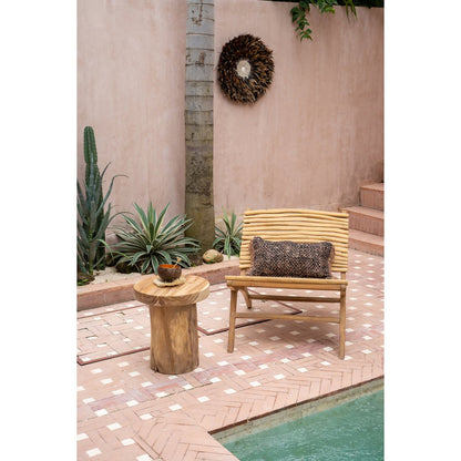 Teak wood side table, single form - Natural