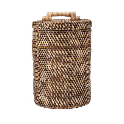 Rattan bin 20 × 37 cm high - natural brown