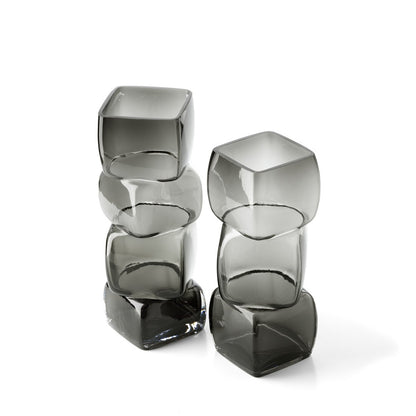 Cubes Glasvase, Dunkelgrau, groß