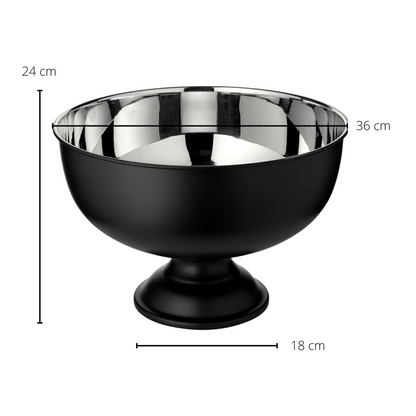 Champagnekøler i rustfrit stål Pearl, 36 cm – mat sort og poleret