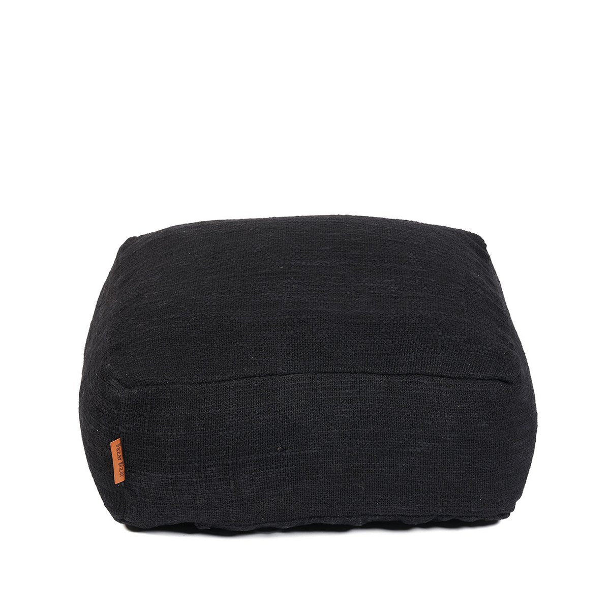 Cotton pouffe, black - 60 × 60 × 25 cm