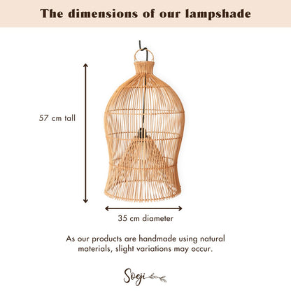 Rattan pendellampeskærm MAHARA – Ø 35 cm