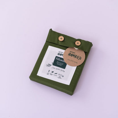 Bamboo bedding set, deep moss, single - 400TC
