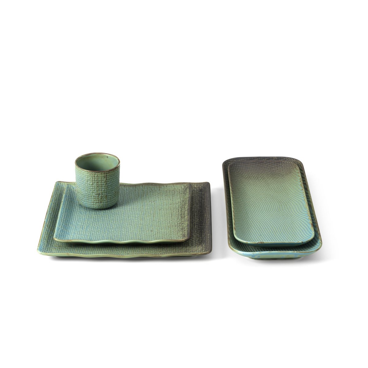 Lagoon ceramic cup 7 × 7 cm - blue and green glaze