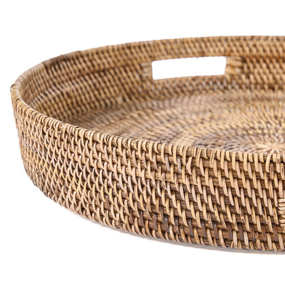 Rattan-Serviertablett, 51 cm – handgeflochten, natur