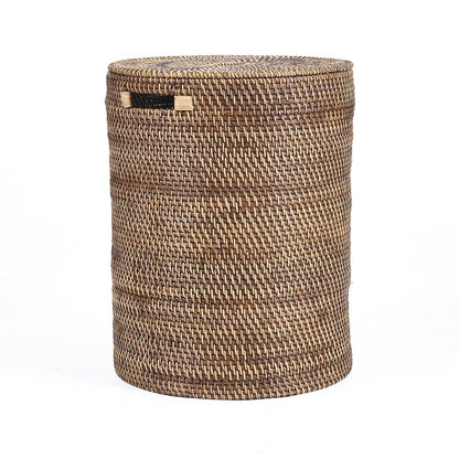 Wäschekorb aus Rattan mit Deckel – Naturfarben