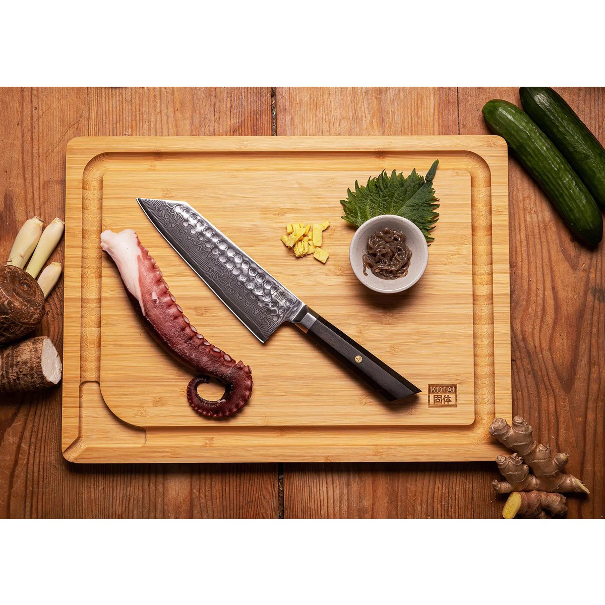 Bunka Damascus starter set, 2 knives - paring and santoku
