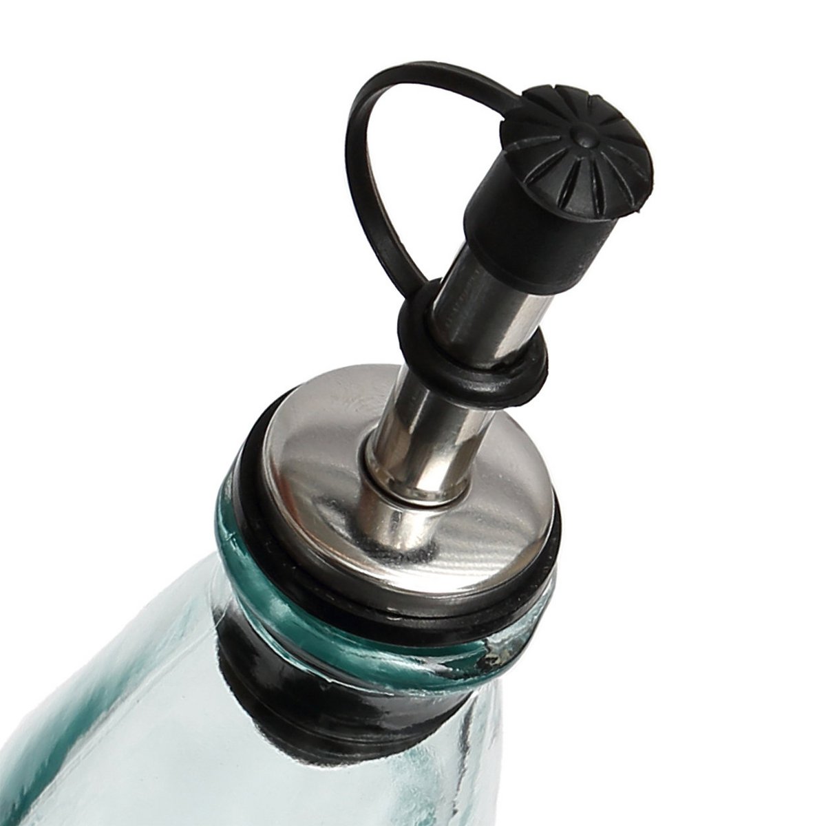 Recycled glass olive oil bottle - Blue - 23 cm
