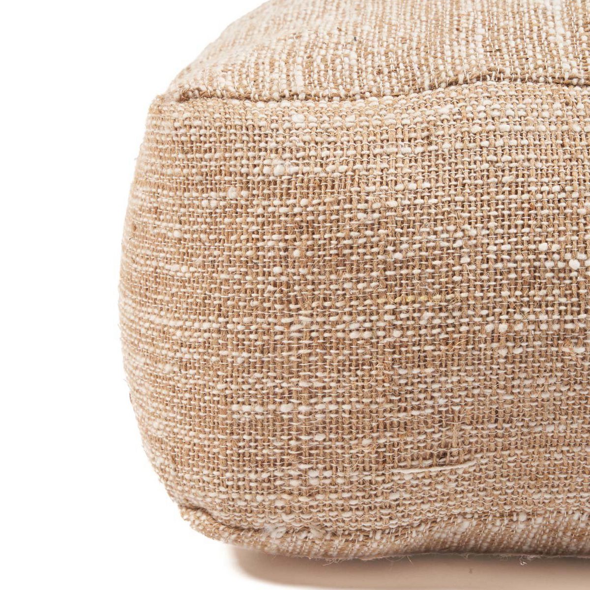Cotton pouffe, beige - 60×60 cm