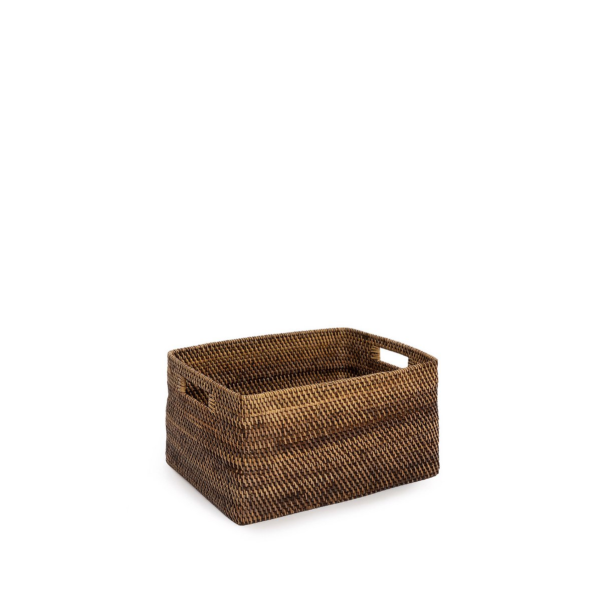 Rattan magazine basket natural brown - small