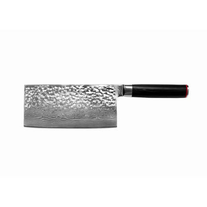 Damascus steel cleaver knife 190 mm - wood handle