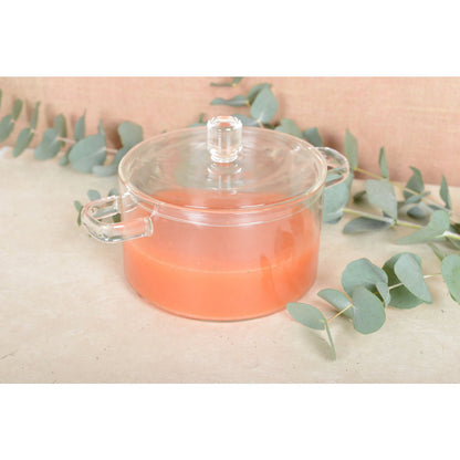 Glass saucepan with metal handles 18×25.8×15 cm