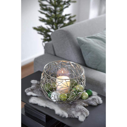 Stainless steel lantern Milano, 27 cm - nickel-plated