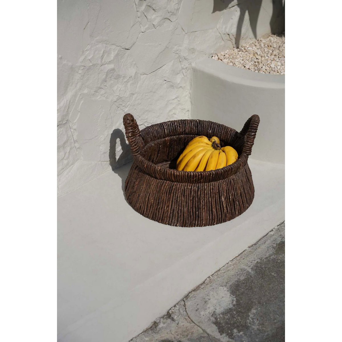Runder Palmenblattkorb 42 × 26 cm – Natur