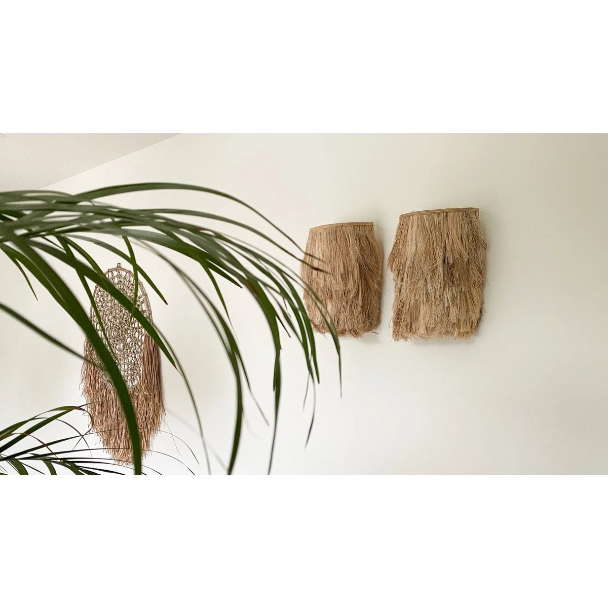 Vægudsmykning i glas 20×35 cm – natur, lille