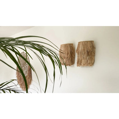 Vægudsmykning i glas 20×35 cm – natur, lille