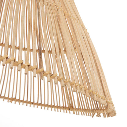 Rattan keglependelskærm 65 × 40 cm – håndvævet, beige