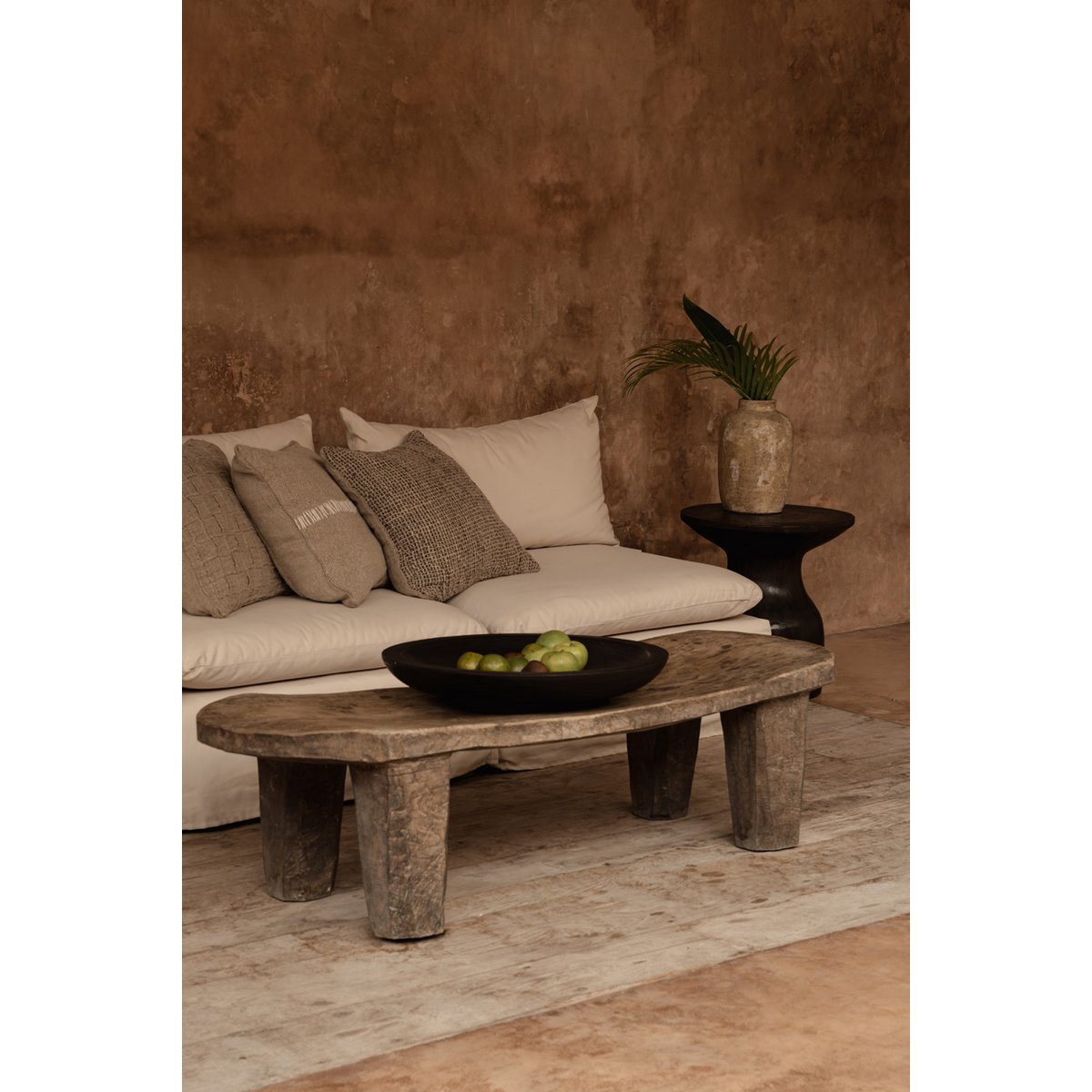 Hourglass Side Table, 50 cm - Dark walnut