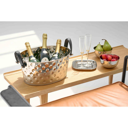 Champagnekøler i rustfrit stål, hamret - 39×29 cm