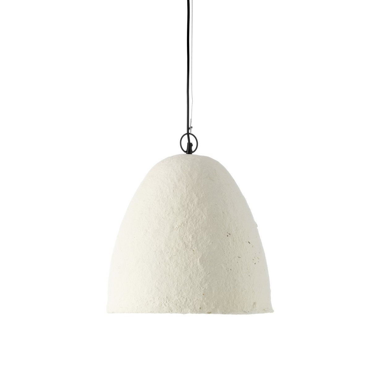 Papmaché pendellampe, 40 cm - Hvid