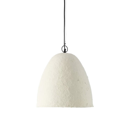 Papmaché pendellampe, 40 cm - Hvid