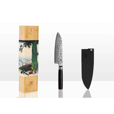 Damascus stainless steel santoku knife - 180 mm blade