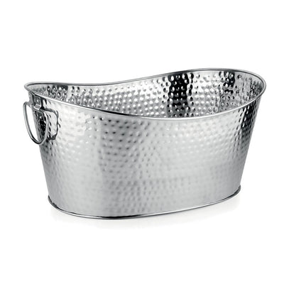 Hammered silver-tone metal champagne cooler 49 × 35 cm