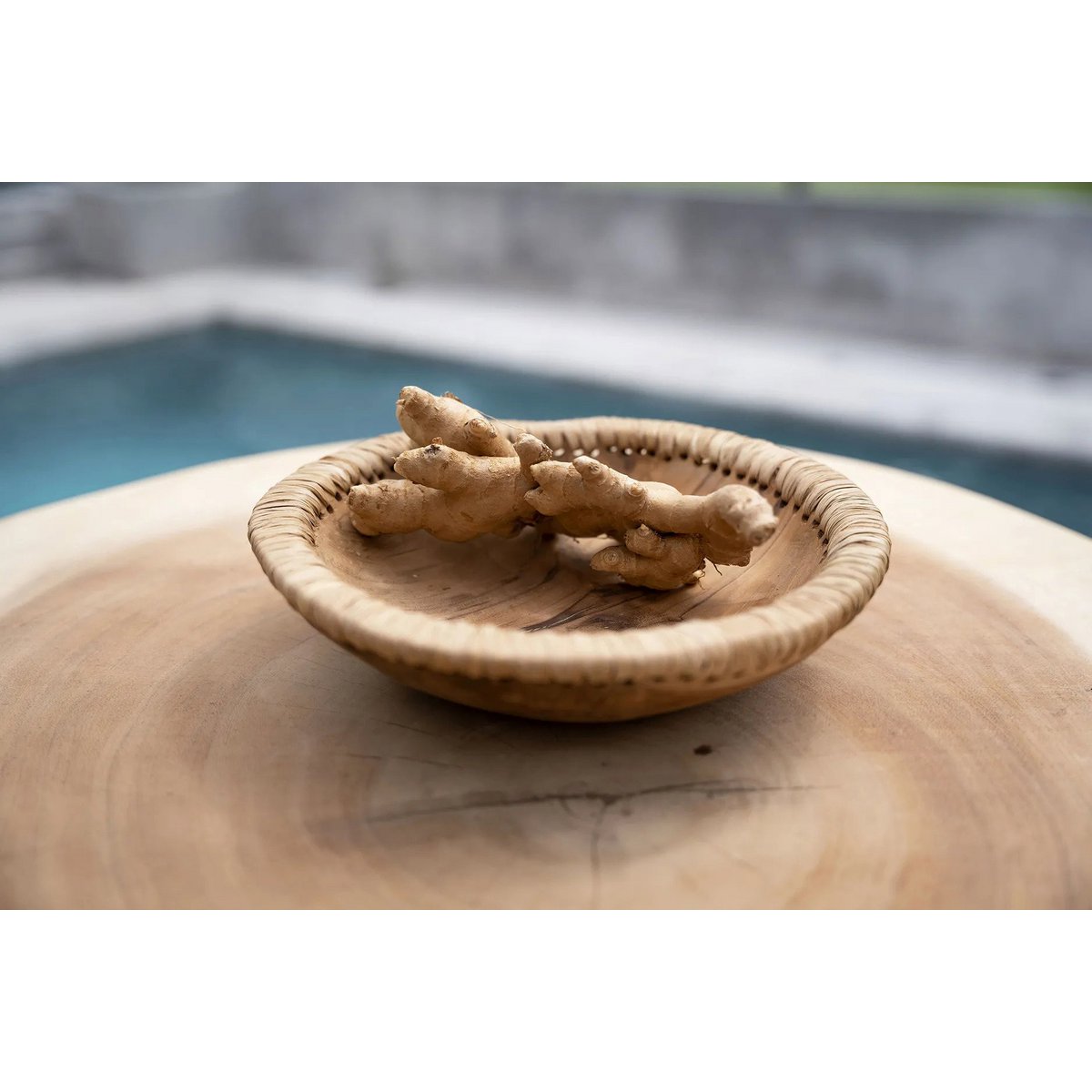 Holzservierschale 30 cm Durchmesser – natur, groß