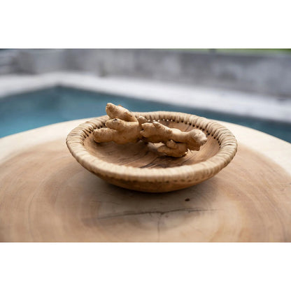Holzservierschale 30 cm Durchmesser – natur, groß