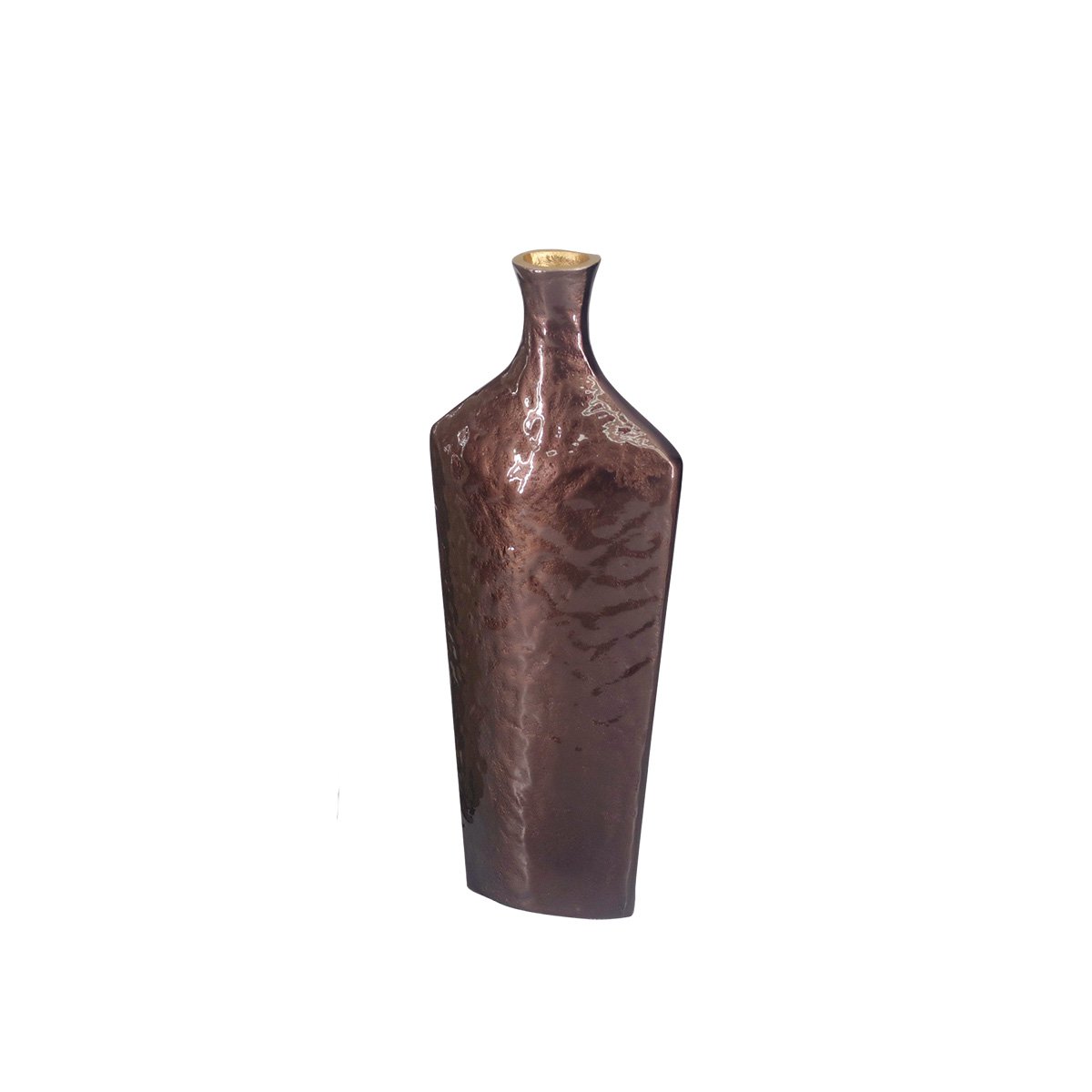 Aluminum vase, brown, 17 × 40.5 cm