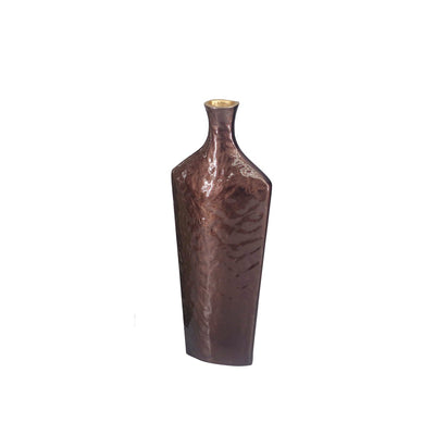 Aluminum vase, brown, 17 × 40.5 cm