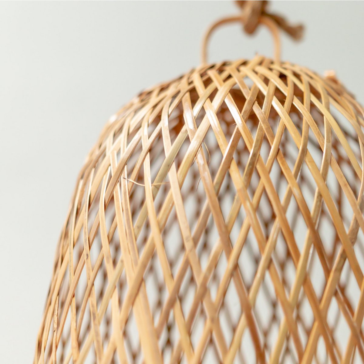 Lampeskærm af bambus og rattan Ø 25 cm – flettet, beige, 60 cm høj