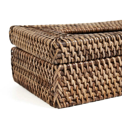 Rattan tissue box cover 27×14×9 cm - natural brown