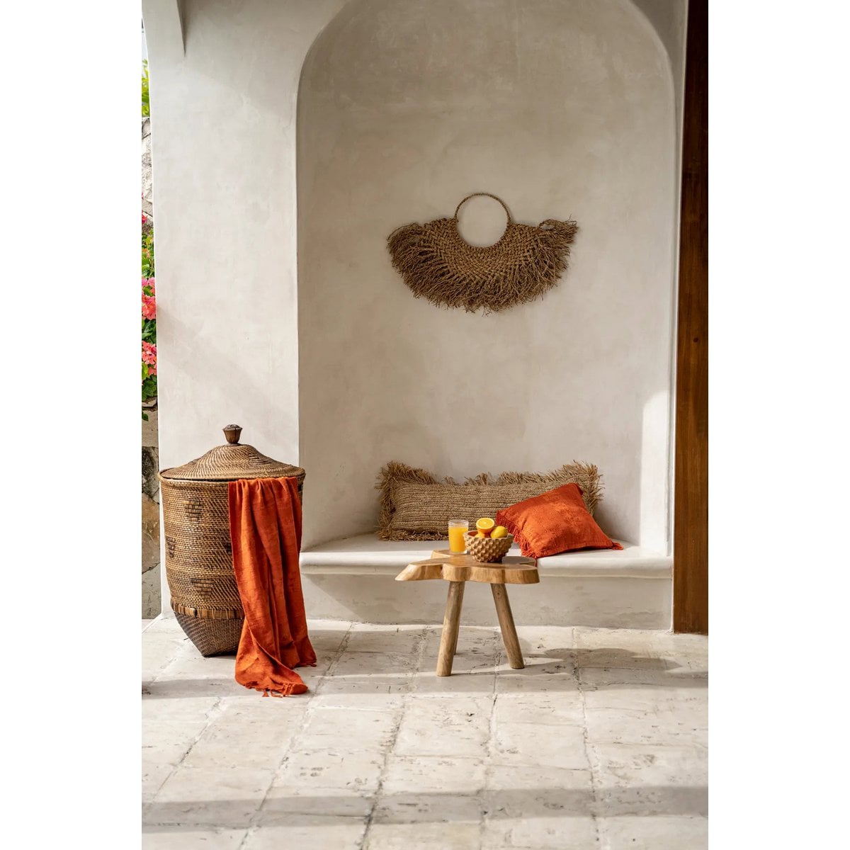 Rattan laundry basket 50 × 90 cm XL - natural brown