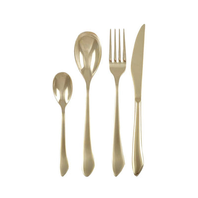 Stainless steel cutlery set, 24 pieces - champagne