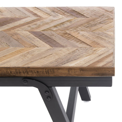 Herringbone wood bench 110 cm - Natural