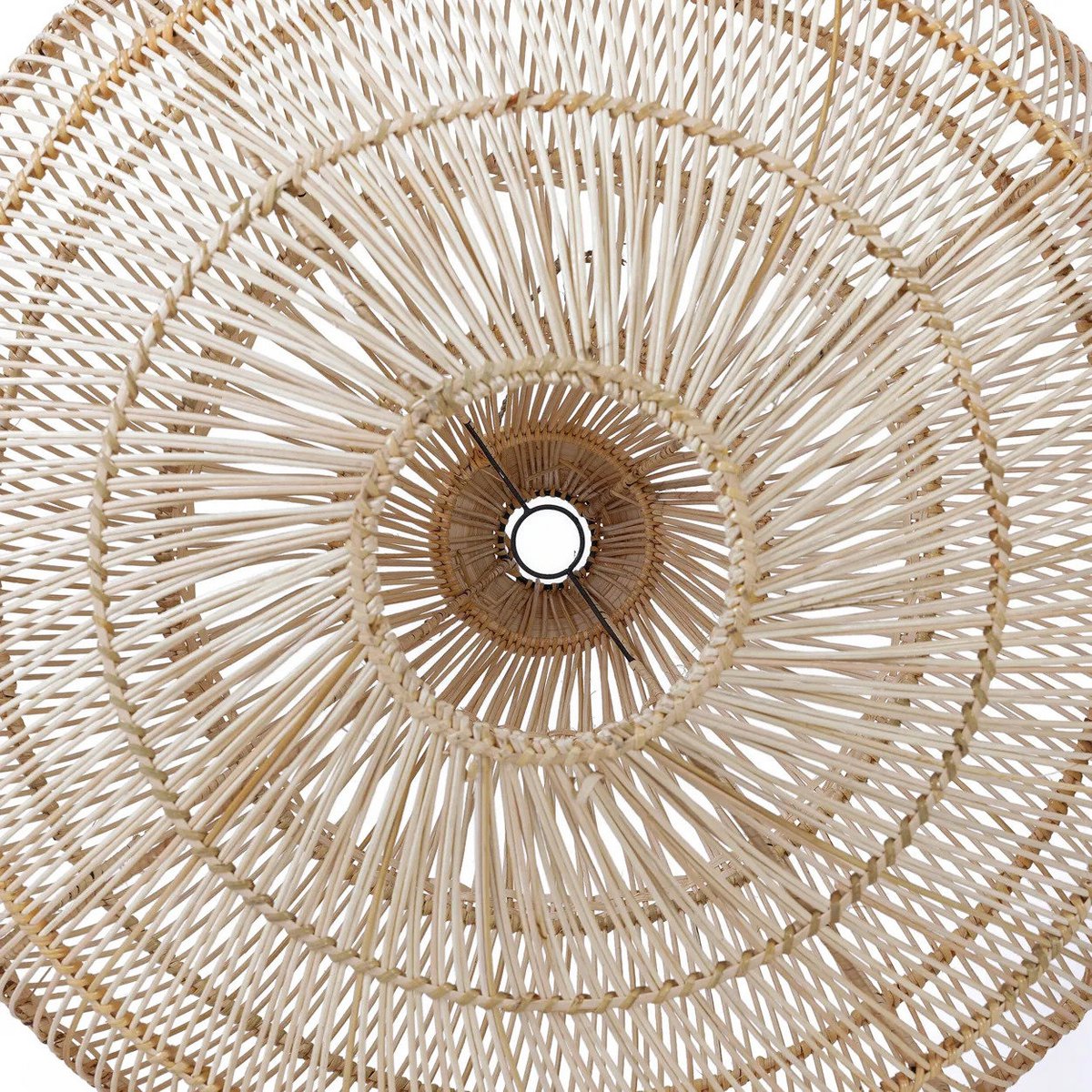 Rattan pendellampe 55 cm – dråbeformet, beige