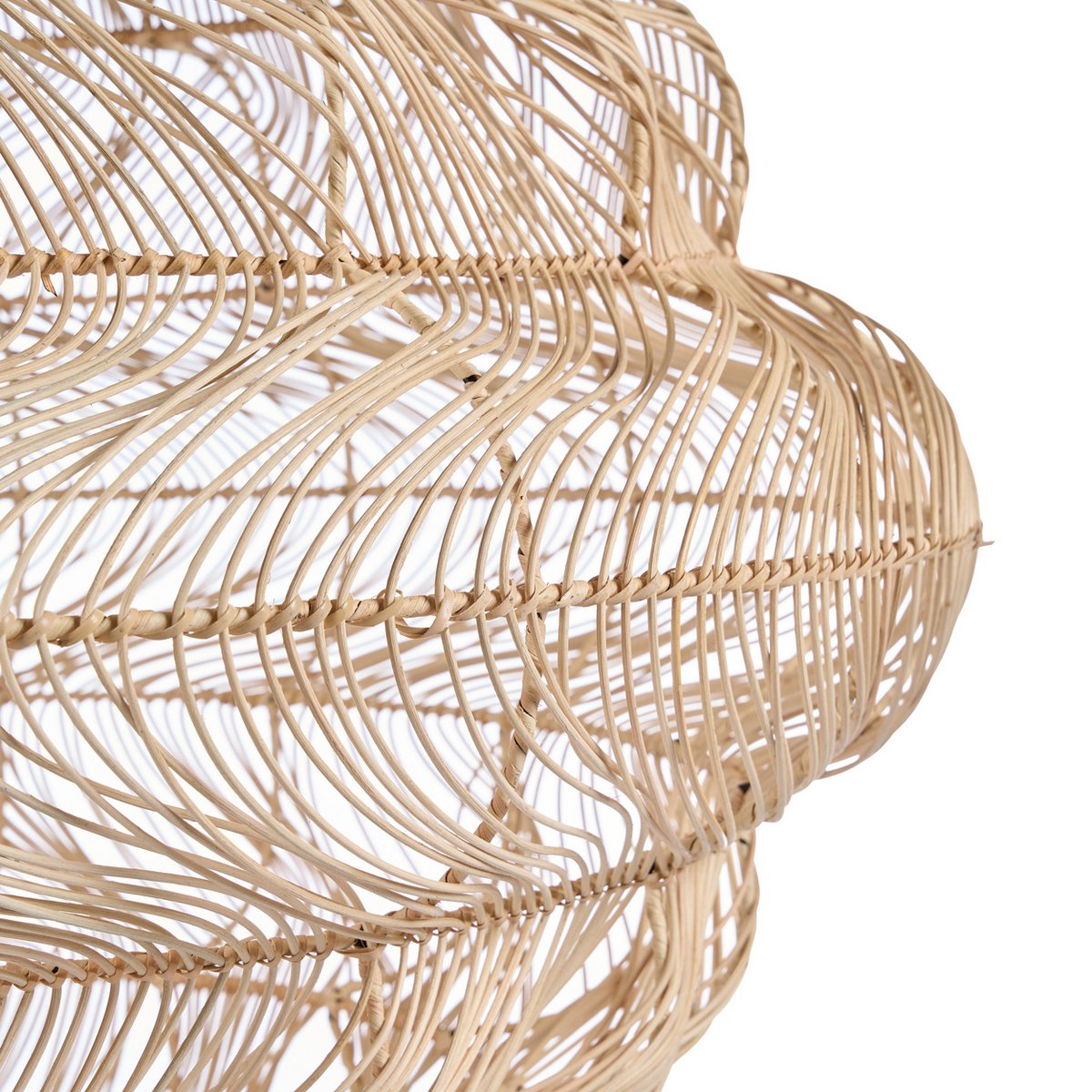 Rattan-Puff-Anhänger, Naturgeflecht – Extragroß