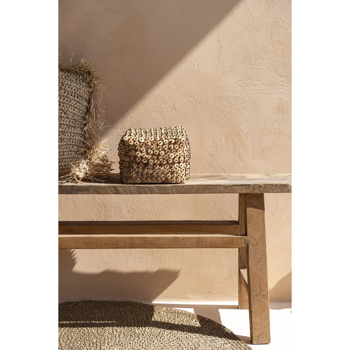 Bamboo square basket 28 × 17 cm - natural, large