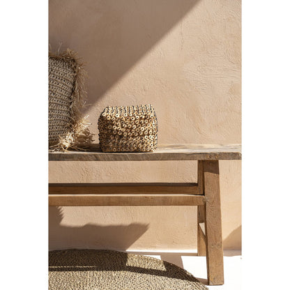 Bamboo square basket 28 × 17 cm - natural, large