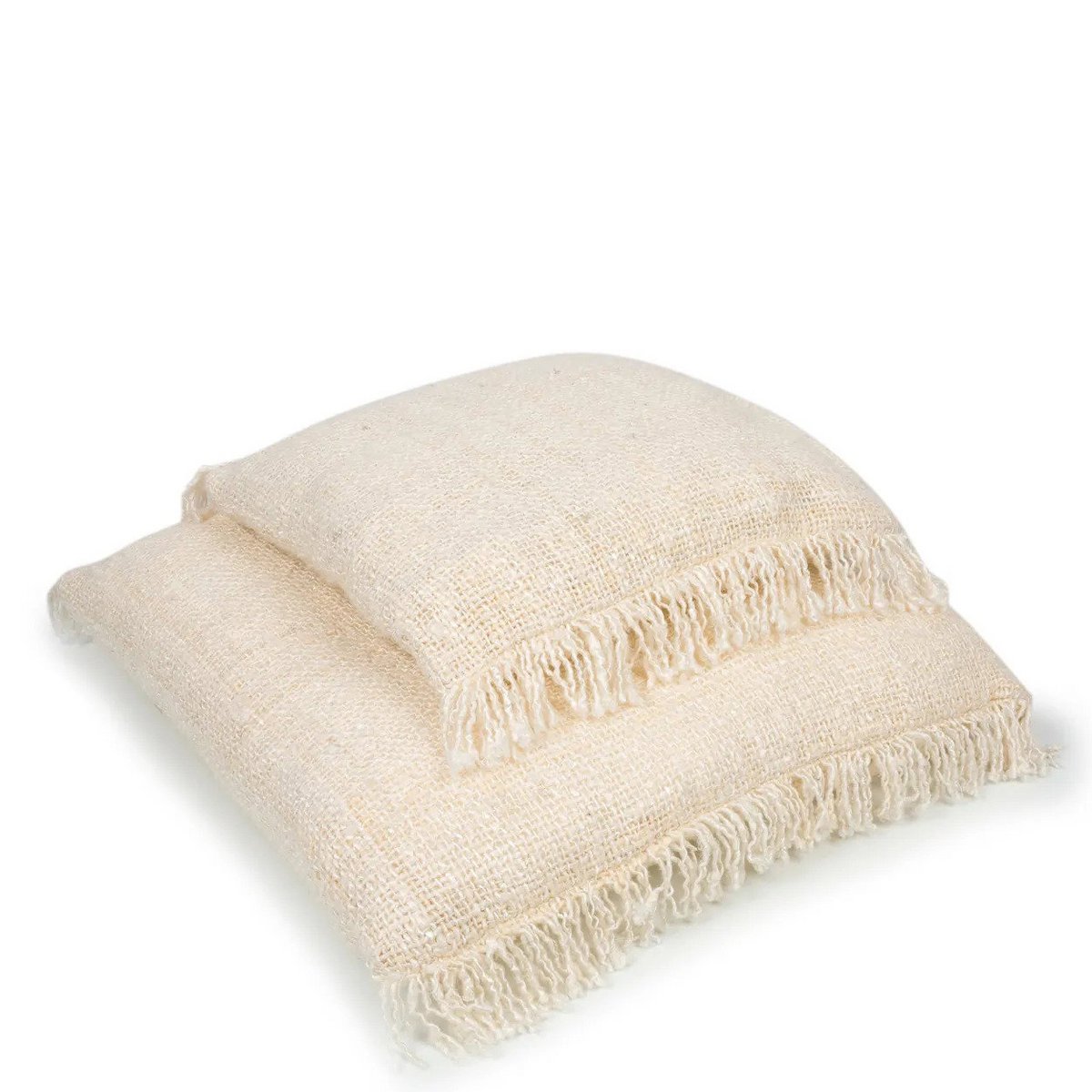 Hand-dyed cotton cushion cover, 60×60 cm - Cream