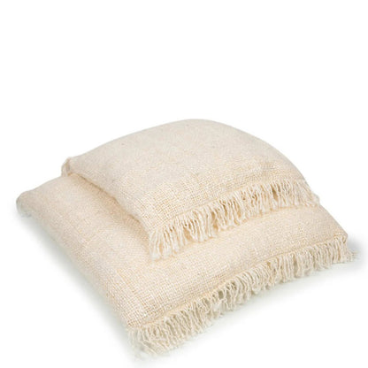Hand-dyed cotton cushion cover, 60×60 cm - Cream