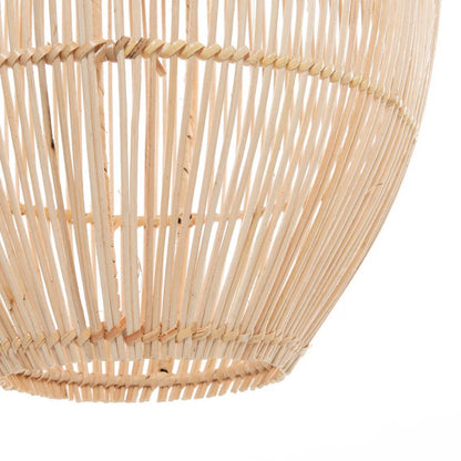 Rattan pendellampe 30×48 cm – konisk form, håndlavet