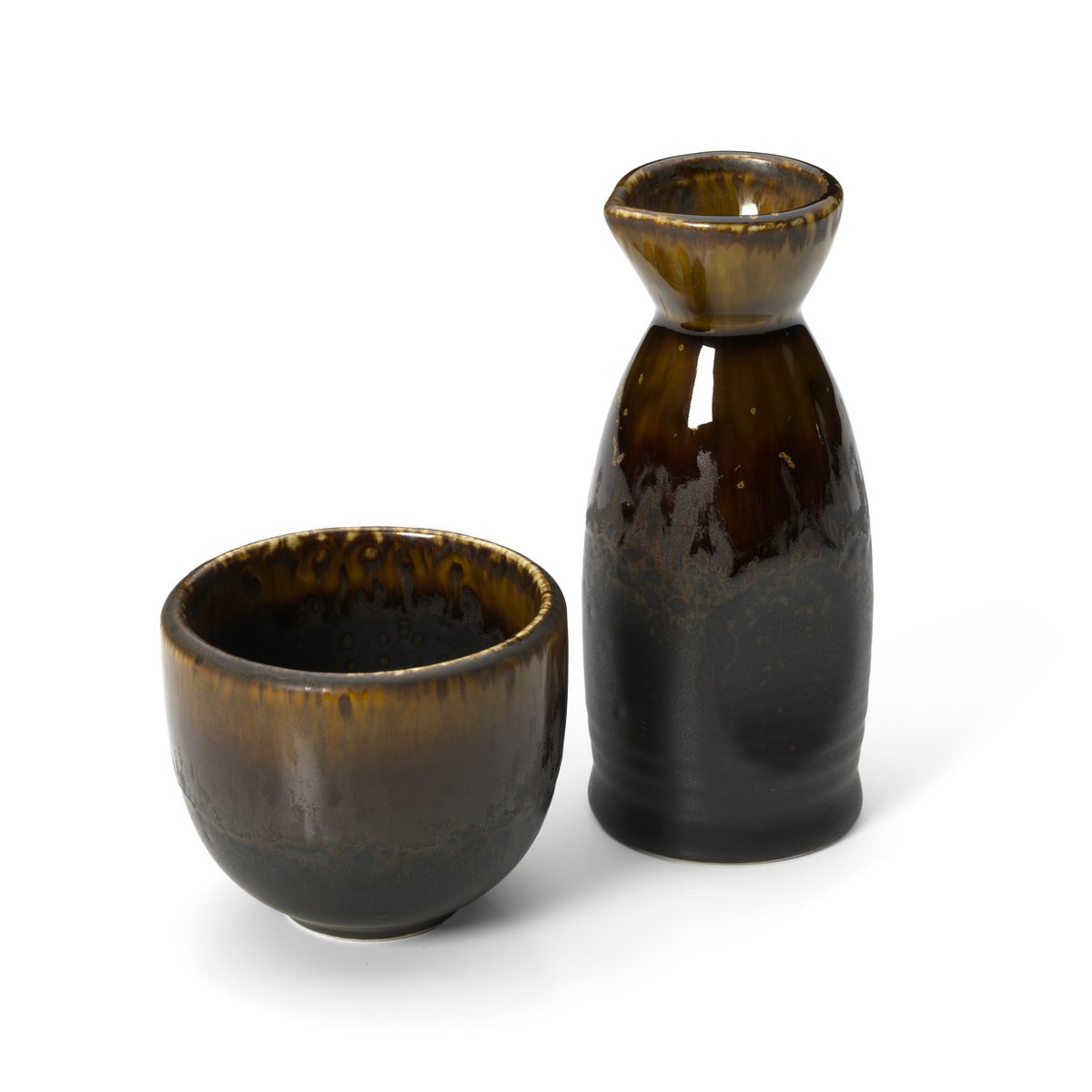 Ceramic saké pourer, brown - handmade